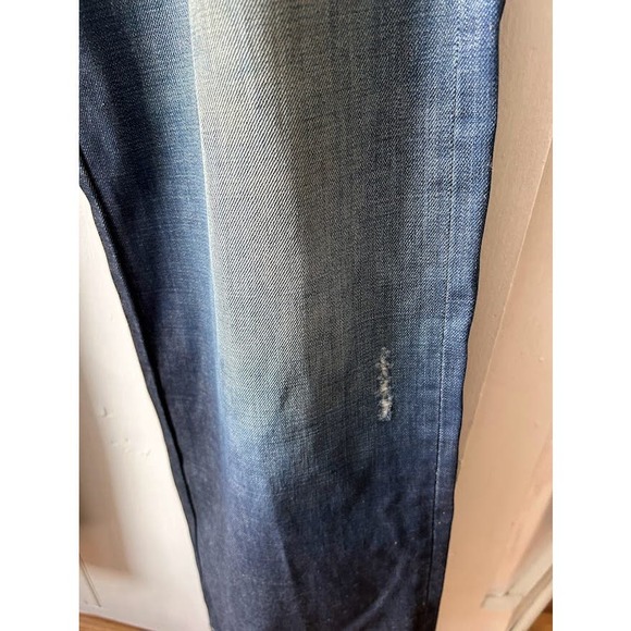 Vintage China rare factory distressed Jeans embroidered button dragon size 40 - Picture 11 of 16